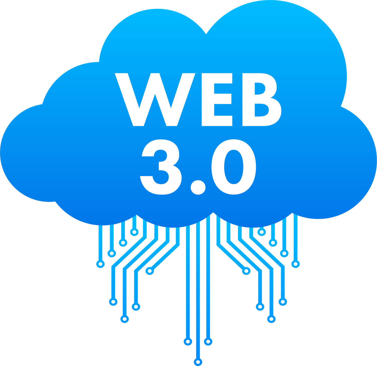 Web 3.0 technology for web design. Internet blockchain technology. Nft concept. Vector stock illustration.